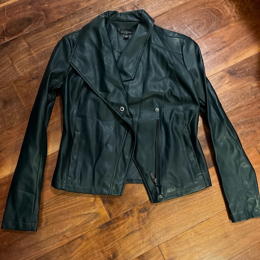 NWOT Faux Green Leather Jacket